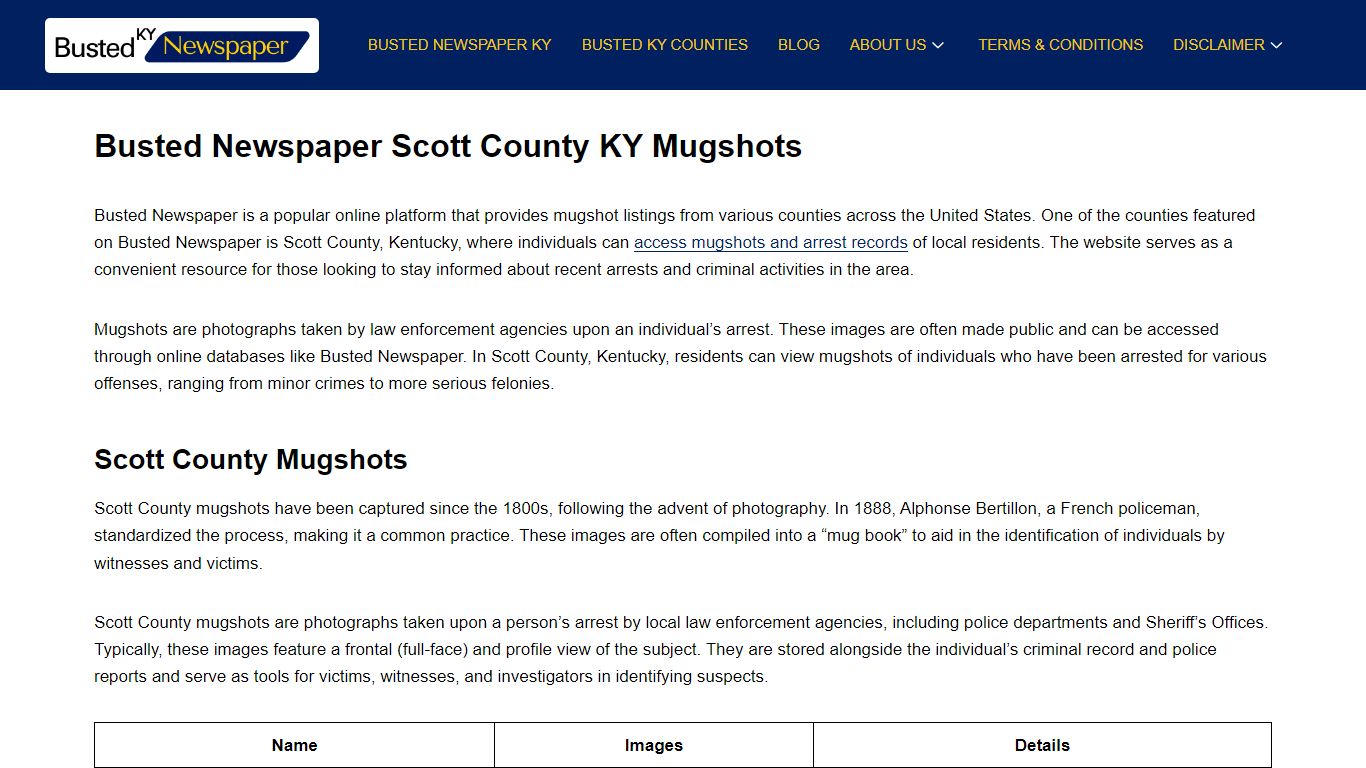 Busted Newspaper Scott County KY Mugshots