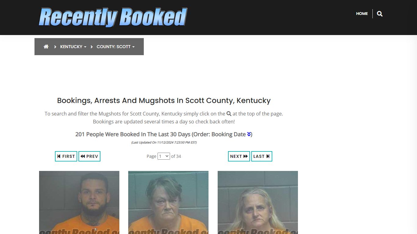 Bookings, Arrests and Mugshots in Scott County, Kentucky - Recently Booked