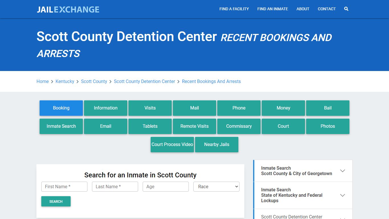 Scott County Detention Center Recent Bookings And Arrests - Jail Exchange